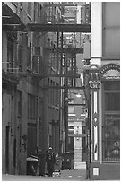 Alley in Gastown. Vancouver, British Columbia, Canada ( black and white)