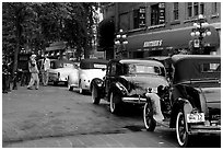 Classic cars in Gastown. Vancouver, British Columbia, Canada ( black and white)