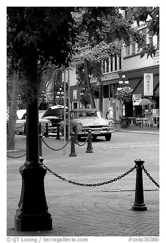 Water Street, Gastown. Vancouver, British Columbia, Canada (black and white)