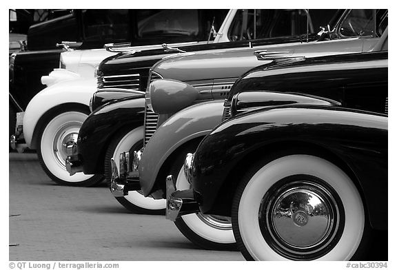 Classic car show. Vancouver, British Columbia, Canada (black and white)