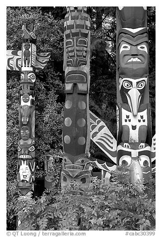 Totems near the Capilano bridge. Vancouver, British Columbia, Canada