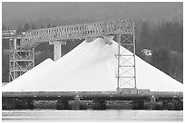 Industrial installations in harbor. Vancouver, British Columbia, Canada ( black and white)