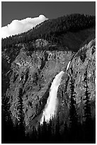 Takakkaw Falls, 254 meter high. Yoho National Park, Canadian Rockies, British Columbia, Canada ( black and white)
