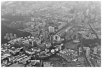 Aerial view, Shenzhen.  ( black and white)