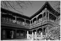 Eternal Spring Palace,  Forbidden City. Beijing, China ( black and white)