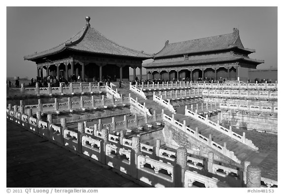 Hall of Middle Harmony and Hall of Preserving Harmony, Forbidden City. Beijing, China