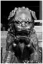 Gilded lion, Forbidden City. Beijing, China (black and white)