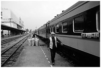 Heikou-Kunming train comming from the Vietnamese border.  ( black and white)