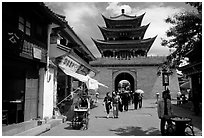 Wuhua Lou gate. Dali, Yunnan, China ( black and white)