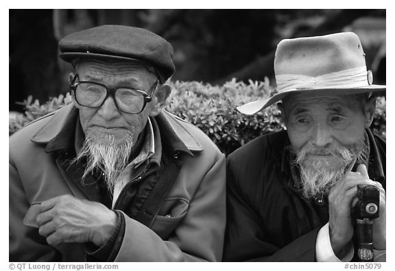 Elderly Naxi men. Lijiang, Yunnan, China