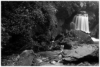 Waterfall between Qingyin and Hongchunping. Emei Shan, Sichuan, China ( black and white)