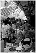 Dried food items for sale in the extended Qingping market. Guangzhou, Guangdong, China ( black and white)