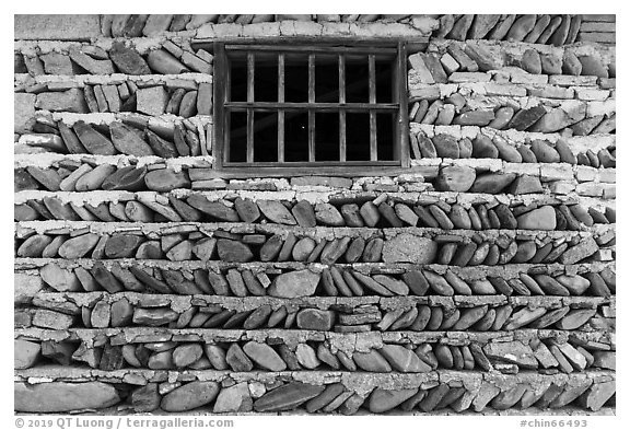 Wall detail. Hongcun Village, Anhui, China (black and white)