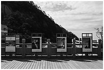 Photographs on display at overlook. Huangshan Mountain, China ( black and white)