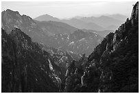 Ridges. Huangshan Mountain, China ( black and white)