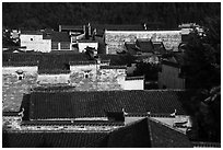 Ancient rooftops. Xidi Village, Anhui, China ( black and white)