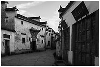 Historic buildings. Xidi Village, Anhui, China ( black and white)