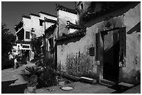 Village houses. Xidi Village, Anhui, China ( black and white)