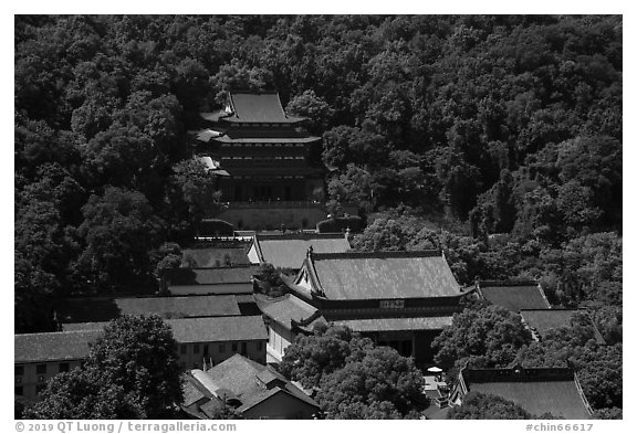Jingci Temple on Nanping Hill. Hangzhou, China (black and white)