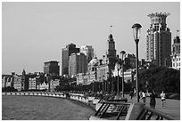 The Bund in the morning. Shanghai, China ( black and white)