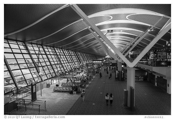 Terminal, Pudong Airport. Shanghai, China (black and white)