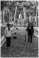 Foot massage path, 2-28 Peace Park. Taipei, Taiwan (black and white)