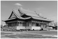 National Concert Hall on Chiang Kai-shek memorial grounds. Taipei, Taiwan (black and white)