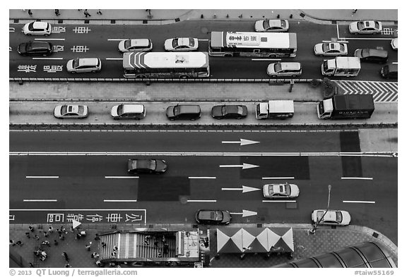 City traffic from above. Taipei, Taiwan