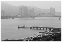 Damshui riverscape. Taipei, Taiwan ( black and white)