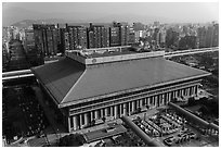 Central station seen from above. Taipei, Taiwan (black and white)