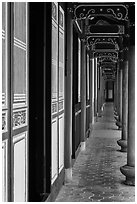 Gallery, West Side building, Confuscius Temple. Taipei, Taiwan (black and white)