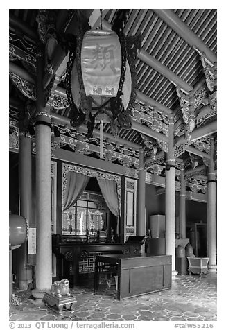 Chongsheng Shrine, Confuscius Temple. Taipei, Taiwan (black and white)