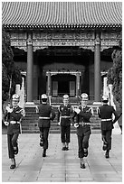 Changing of guards from Republic of China Military, Martyrs Shrine. Taipei, Taiwan ( black and white)