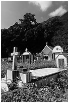 Cemetery and lush hills, Chongde. Taiwan ( black and white)