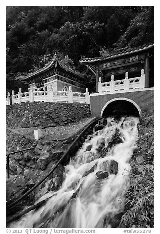 Stream and Eternal Spring Shrine, Taroko Gorge. Taroko National Park, Taiwan