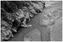 Braided stream, Taroko Gorge. Taroko National Park, Taiwan (black and white)