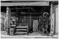 Blacksmith shop on Chinseng Lane. Lukang, Taiwan (black and white)