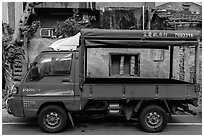 Truck and house. Lukang, Taiwan ( black and white)