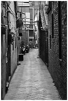 Narrow alley. Lukang, Taiwan ( black and white)