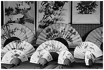 Fans and paintings. Lukang, Taiwan ( black and white)
