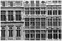 Detail of guild house facades. Brussels, Belgium ( black and white)