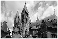 Notre Dame Cathedral. Tournai, Belgium ( black and white)