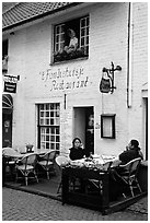 Restaurant. Bruges, Belgium ( black and white)
