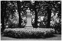 Statue in a park. Bruges, Belgium ( black and white)