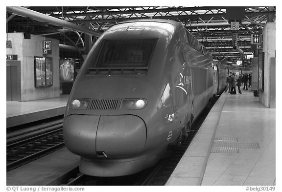 High speed train. Brussels, Belgium (black and white)