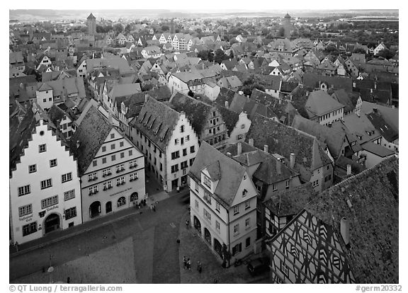 Panoramic view of the city. Rothenburg ob der Tauber, Bavaria, Germany