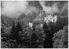 Hohenschwangau castle. Bavaria, Germany (black and white)