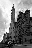 Rathaus. Rothenburg ob der Tauber, Bavaria, Germany (black and white)