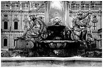 Fountain in front of the Residenz. Wurzburg, Bavaria, Germany ( black and white)