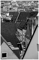 Old town rooftops. Nurnberg, Bavaria, Germany (black and white)